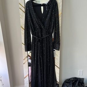 Black with gold sequins dress